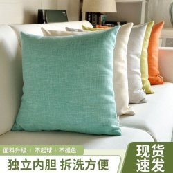 浅米草 奶油风沙发靠垫抱枕套抱枕客厅靠背垫枕芯方形内胆灰色棉麻靠枕