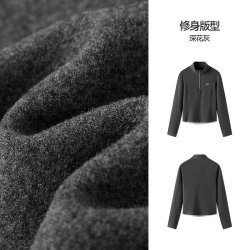 森马 商场同款|森马长袖T恤女冬半拉链假两件发热磨毛修身2026新款上衣