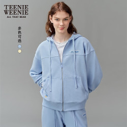 TEENIE WEENIE 小熊女装卫衣2025春季休闲通勤简约舒适连帽外套