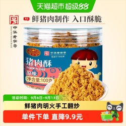 黄金香 中华儿童原味猪肉酥100g早餐配粥拌饭零食肉酥松