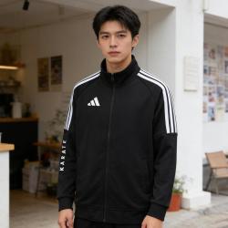 adidas 秋季三条纹立领运动外套男女复古校园风户外情侣夹克