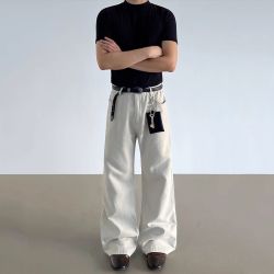 Tony Jeans TONYJEANS美式复古微喇cleanfit牛仔裤男直筒宽松老钱风白色裤子