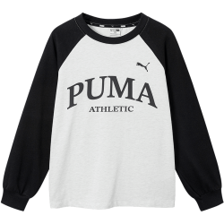 PUMA 纯棉插肩袖 儿童长袖T恤