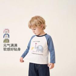 jellybaby 26新品男女童简约圆领T恤露营