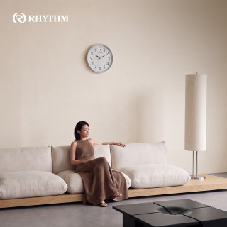 RHYTHM 日本静音夜光客厅大挂钟家用轻奢简约时尚挂表32cm挂墙CMG635WR08