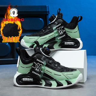 巴布豆 男童运动鞋2026冬季新款儿童加绒棉鞋百搭小学生保暖跑步鞋