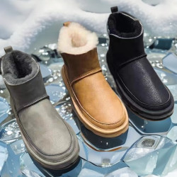 2121男鞋雪地靴牛皮羊毛雪地靴冬季新款橡胶防滑底男款