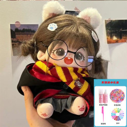 栗粒棉花娃娃正版20cm炸毛有骨公仔玩偶可爱女娃娃衣换装生日礼物