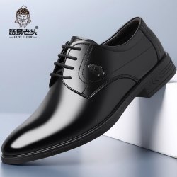 秋季黑色柔软百搭新款商务正装皮鞋男士透气软底鞋子真皮爆款商务