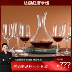 诠释爱 套装创意轻奢水晶玻璃条纹醒酒器红酒家用瀑布式快速醒酒器红酒杯