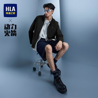 海澜之家 动力火箭系列 插肩立领夹克 黑色 S 165/84A