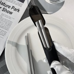 YisPot 钛筷子轻奢高档中式家用钛筷防滑防霉防烫钛筷便携餐具