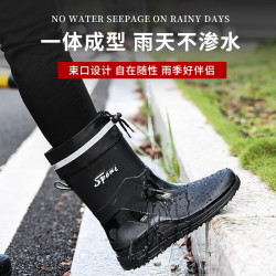 雨鞋男款中筒2023新款防水防滑耐磨水鞋厨房专用钓鱼雨靴工作胶鞋