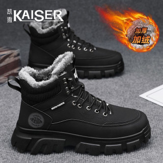 凯撒 KAISER/凯撒·男鞋冬季加绒加厚棉靴子男款保暖厚底高帮休闲马丁靴