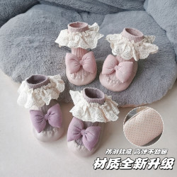 婴儿学步鞋宝宝儿童防滑地板鞋春秋不勒腿夏季步前鞋新生儿公主鞋