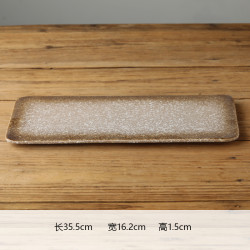 A333一只陶瓷粗陶雪花釉磨砂平板长方盘寿司生鱼片盘托盘可能微瑕