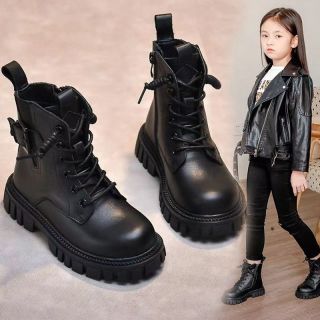 VF 女童马丁靴2026冬季新款加绒保暖短靴软底防滑儿童公主靴时尚百搭