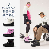 NAUTICA 儿童棉鞋2025冬季男女大童加绒保暖防滑户外雪地靴