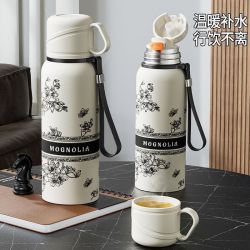 栀子花保温杯水杯高颜值国潮316保温水杯不锈钢车载水壶户外旅游