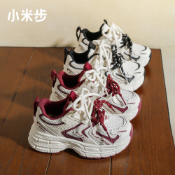 小米步 2025春季新款休闲阿甘鞋儿童时尚板鞋男女童百搭