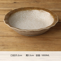 A309一只陶瓷粗陶10英寸花边敞口碗大汤碗可能微瑕