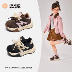 小米步 女童运动鞋2025冬季新款加绒儿童休闲百搭加绒二棉