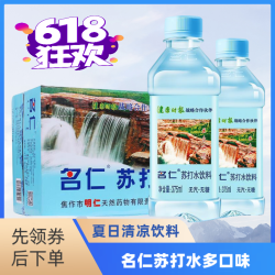 名仁堂 名仁苏打水0脂肪0糖饮料解渴正品解暑饮料整箱375ml*24瓶休闲饮料
