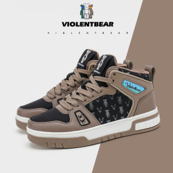 暴力熊 Violentbear/暴力熊青少年百搭高帮板鞋时尚百搭男韩版休闲鞋6668