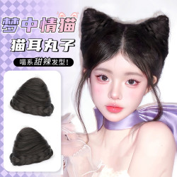 假发发圈汤姆猫发型甜美可爱蓬松懒人神器蝴蝶结