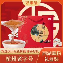 万事隆 杭州万隆果干食品600g组合口味藕粉礼盒装西湖藕粉伴手礼