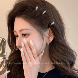虞书欣Jennie同款圆形金属发扣刘海发夹女前额侧边夹水钻发卡头饰