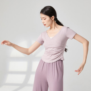 yoyo 练功服短袖上衣女现代舞古典舞新款形体训练服装
