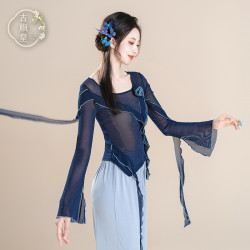 古旗皇古典舞服身韵跳舞练功服纱衣中国舞现代舞飘逸形体服上衣女