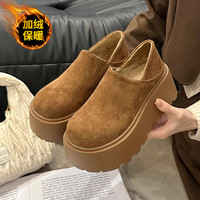 增高厚底棉鞋女冬季2026新款女鞋加绒加厚保暖一脚蹬全包勃肯鞋子