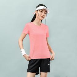 李宁 短袖女跑步健身瑜伽羽毛球秋季轻盈运动T恤