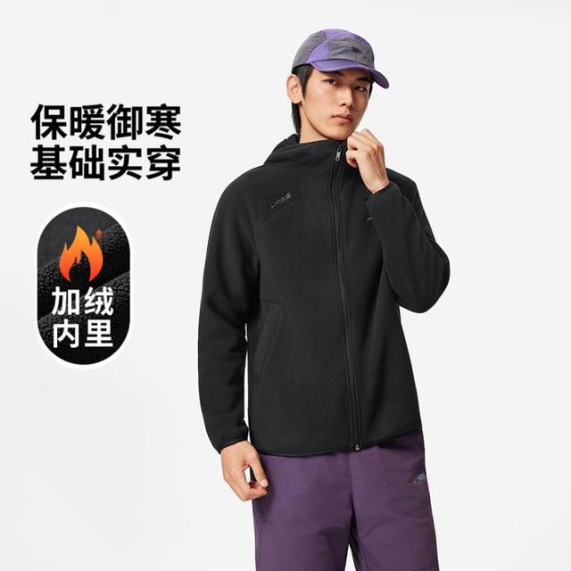 李宁 加绒加厚丨运动外套男冬季保暖健身开衫长袖锁温御寒茄克