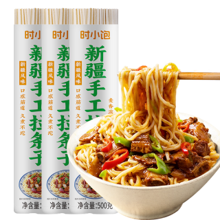 时小饱 新疆拉条子面500g*3可做手工炒面拉面凉面拉条子挂面条