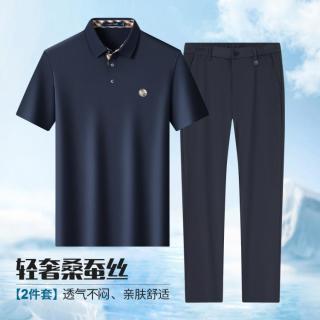 梦特娇 春夏短袖POLO衫休闲长裤套装