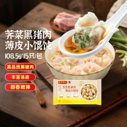 湾仔码头 早餐速食 生鲜食品 半成品 速冻饺子 小馄饨108.5g*15只