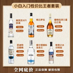 加勒海老船长 鸡尾酒调酒套装 原瓶进口调酒基酒套装正品 六大基酒威士忌伏特加