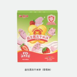盖狮 益生菌冻干米饼草莓味营养健康儿童零食磨牙棒饼干入口易溶