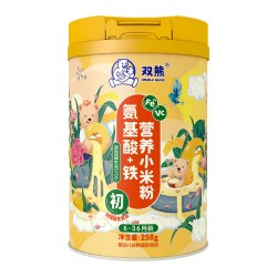 双熊 氨基酸米粉高铁营养小米粉辅食6个月婴幼儿无奶配方米糊宝宝