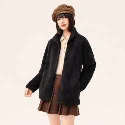 雪中飞 2024秋男女摇粒绒立领外套纯色户外休闲百搭外套