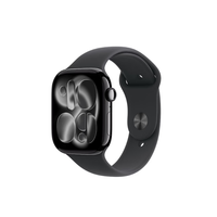 Apple Watch Series 11 智能手表 GPS版 46mm 亮黑色铝金属表壳 黑色运动型表带 S/M