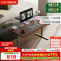 乐歌 电动升降桌电脑桌站立办公家用书桌 E2S/1m灰胡桃木色