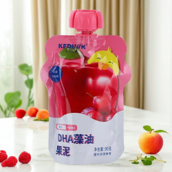 功夫小鸭 DHA藻油果泥儿童零食佐餐泥苹果香蕉西梅味儿水果泥1袋