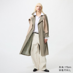 优衣库 487420 女装风衣 深橄榄色 M