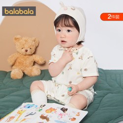 巴拉巴拉 新生儿衣服婴儿短袖连体衣宝宝包屁衣爬服纯棉夏季男女童
