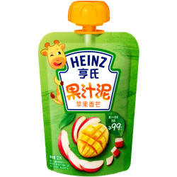 亨氏 宝宝果汁泥辅食吸吸袋多种口味富含维生素C全方位营养可倒置