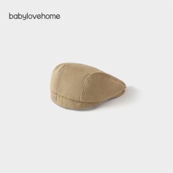 Babylove 婴幼儿帽子春秋季纯棉时尚宝宝贝雷帽纯色百搭洋气画家帽
